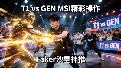 T1 vs GEN MSI精彩操作:Faker沙皇神推